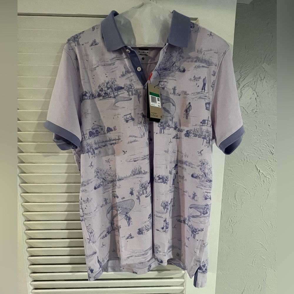 NWT Nike Mens The Open Print Golf Polo DN2366-509 XL MSRP$80 Slim Grape